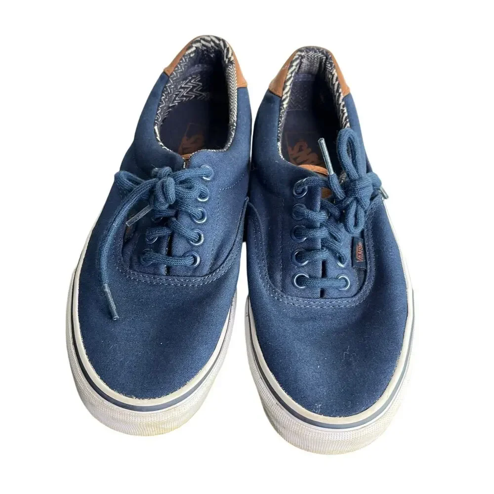 VANS Era 59 C&L Dress Blues Sneakers Mens 7 Casual Boat Shoes Brown Trim NWOT